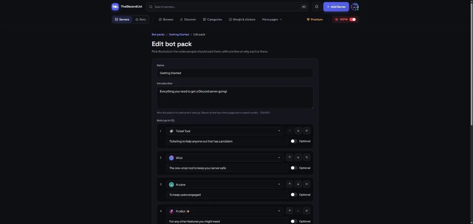 Building a bot pack