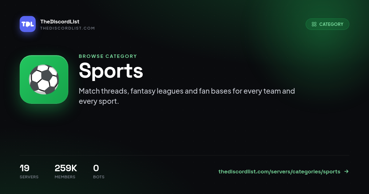 Sports Discord Servers - TheDiscordList