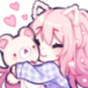 a_cuddle_cute_hug_kawaii_pink_te